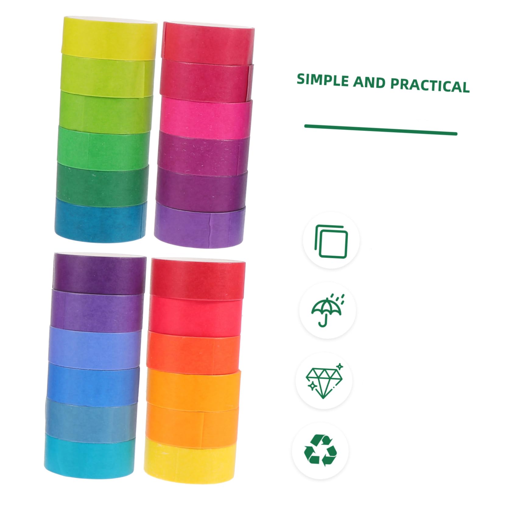 48 Rollen Farbiges Washi Tape Klebeband aus Papier Leicht Klebend für Dekorationen und Scrapbooking im Tagebuch Gestalten