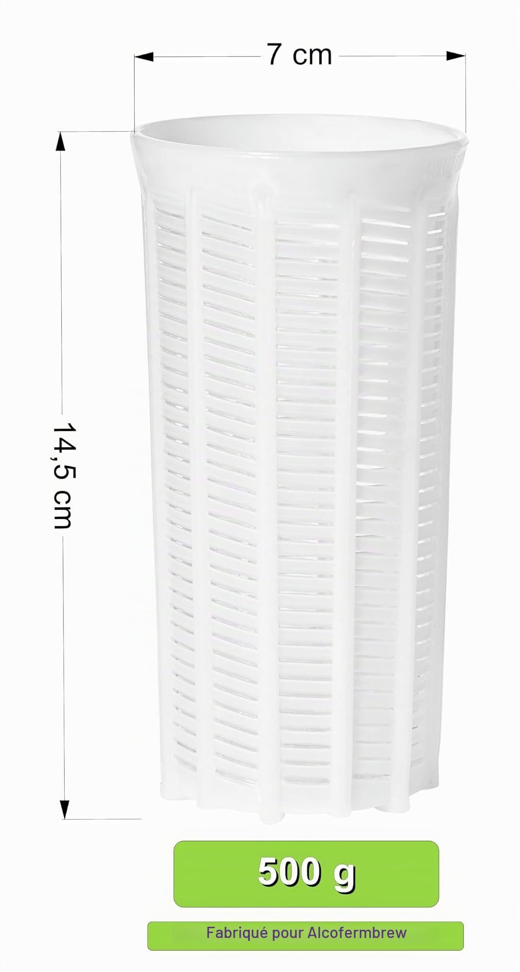 AlcoFermBrew 5 x Moule à fromage 7x14.5cm - 0.5kg | Forme à fromage | Moule à faisselle | Fromage maison