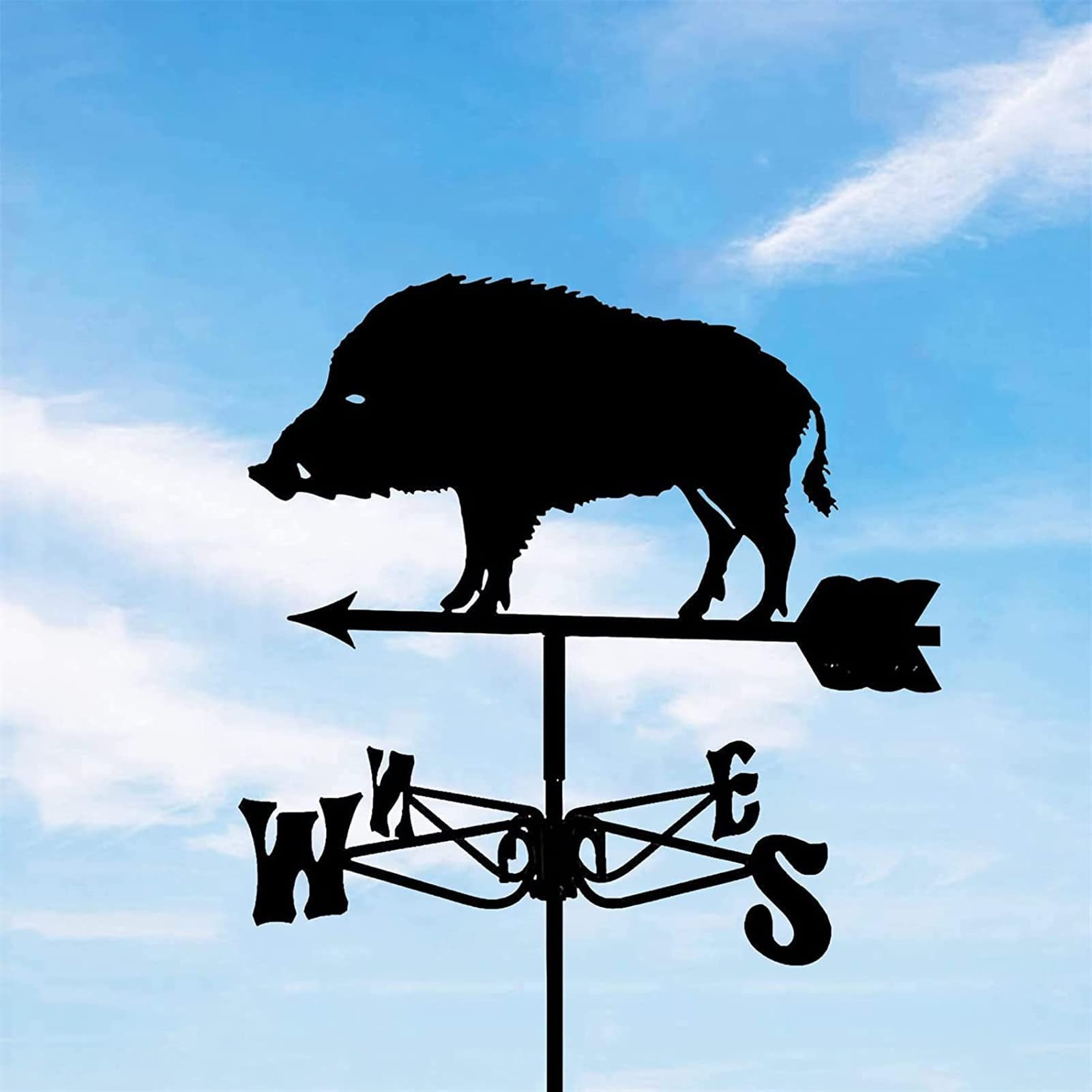 Girouette Animale rétro Durable en Acier Inoxydable en Forme de Sanglier Indicateur de Direction du Vent Outil de Mesure de la Maison - Cadeau pour Le Jardin et l'extérieur