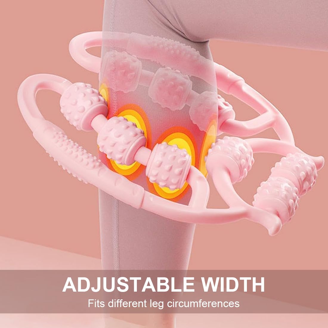 Rullo Muscolare per Gambe, Rullo Massaggio Muscolare Fitness,Muscolare Rullo 3D,Rulli Massaggianti per Muscoli 9 Ruote Massaggiatore Anticellulite, Ruotare Di 360 Gradi Senza Intoppi, rosa