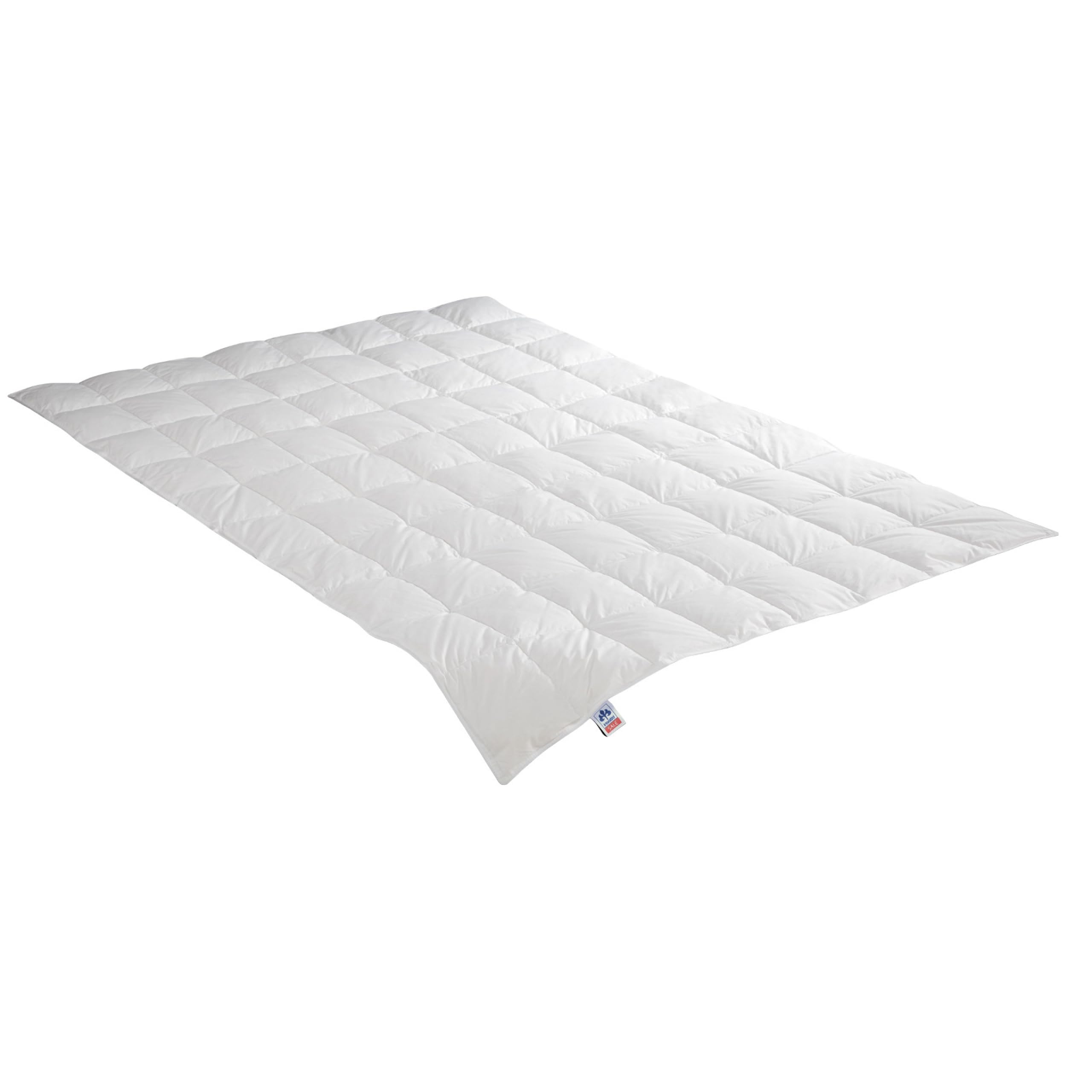 Irisette Daunendecke Edda leichte Sommerdecke, aus 100% Baumwolle 90% Daunen, 10% Federn mit Aufbewahrungstasche, 135 x 200 cm, weiß, Öko-Tex Zertifiziert, produziert nach deutschem Qualitätsstandard
