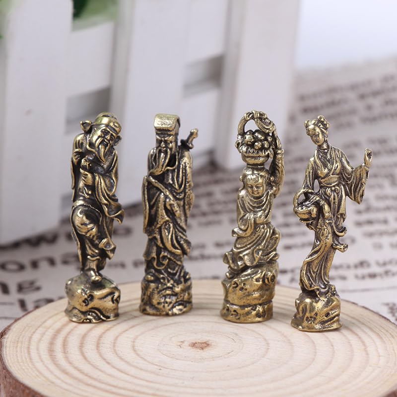 8 Piezas Estatuas de Latón de Los Ocho Inmortales para Decoración miniatura 3