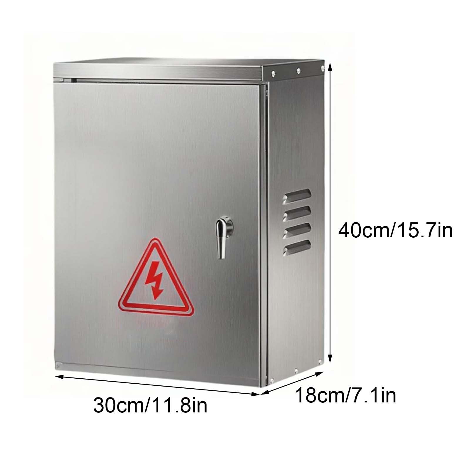 Scatola Elettrica In Acciaio Inossidabile, Scatola Di Giunzione Impermeabile for Esterni, Bloccabile, con Piastra Di Montaggio(40x30x18cm/15.7x11.8x7.1in)