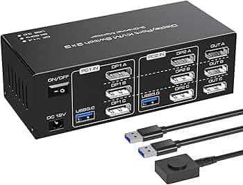 Amazon.co.jp: 【8K DP 2入力3出力 同時出力】DisplayPort KVM 切替器