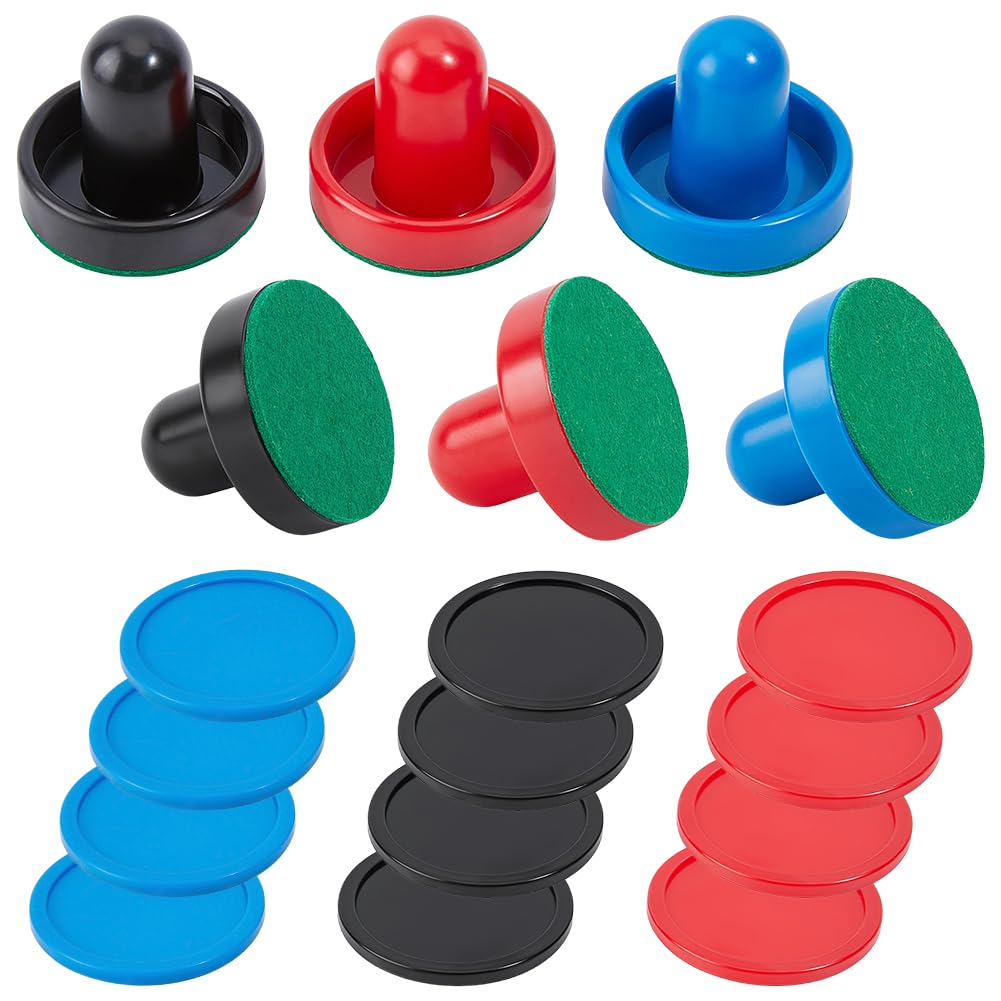 UNICRAFTALE 24Pcs Poussoirs Et Palets pour Air Hockey Accessoires De Jeu