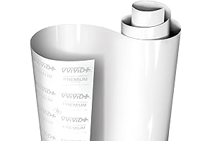VViViD+ Ultra Gloss Premium Vinyl Wrap Film (1ft x 5ft, Gloss White)