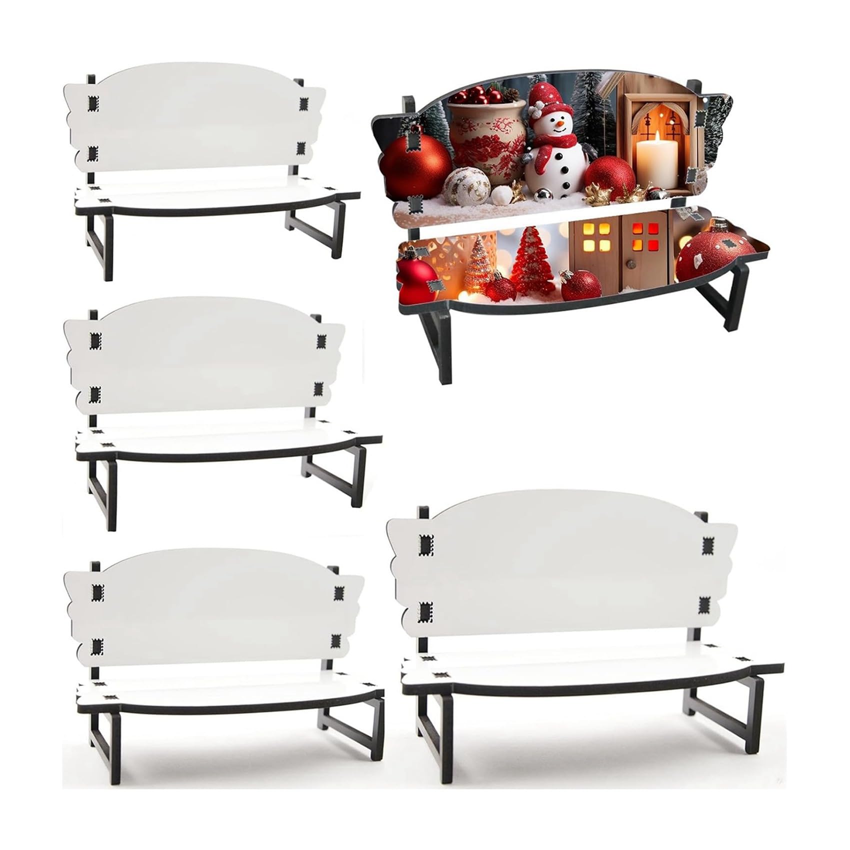 CTRLZS 5Piece Sublimation Memorial Bench Blanks Ornament Chair Decor Handmade Nautical Beach Picture Frame for Tabletop