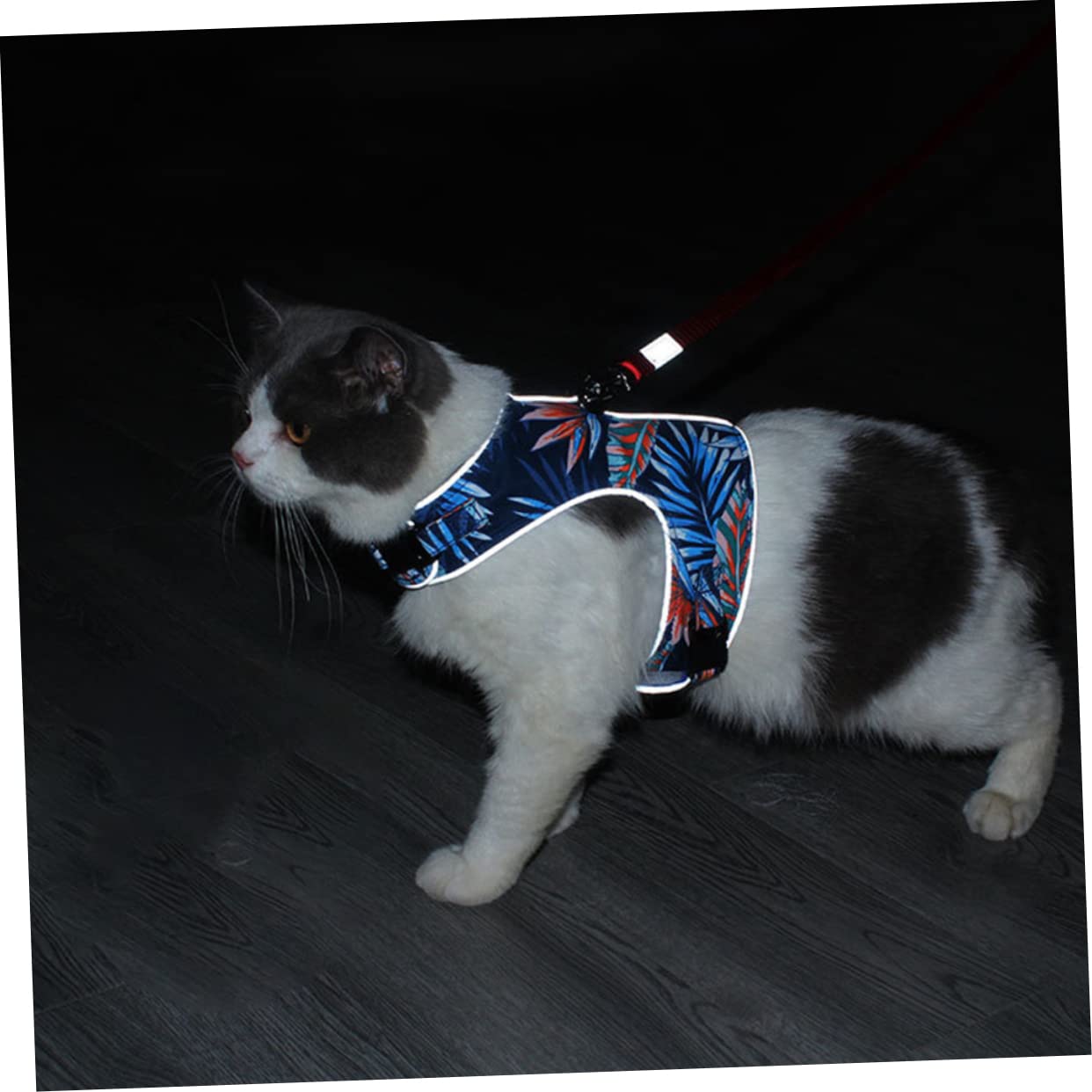 Kisangel 3juegos Arnés Antiescape Reflectante para Gatos Correa Kit De Arnés y Leash De Malla Transpirable para Paseos Nocturnos