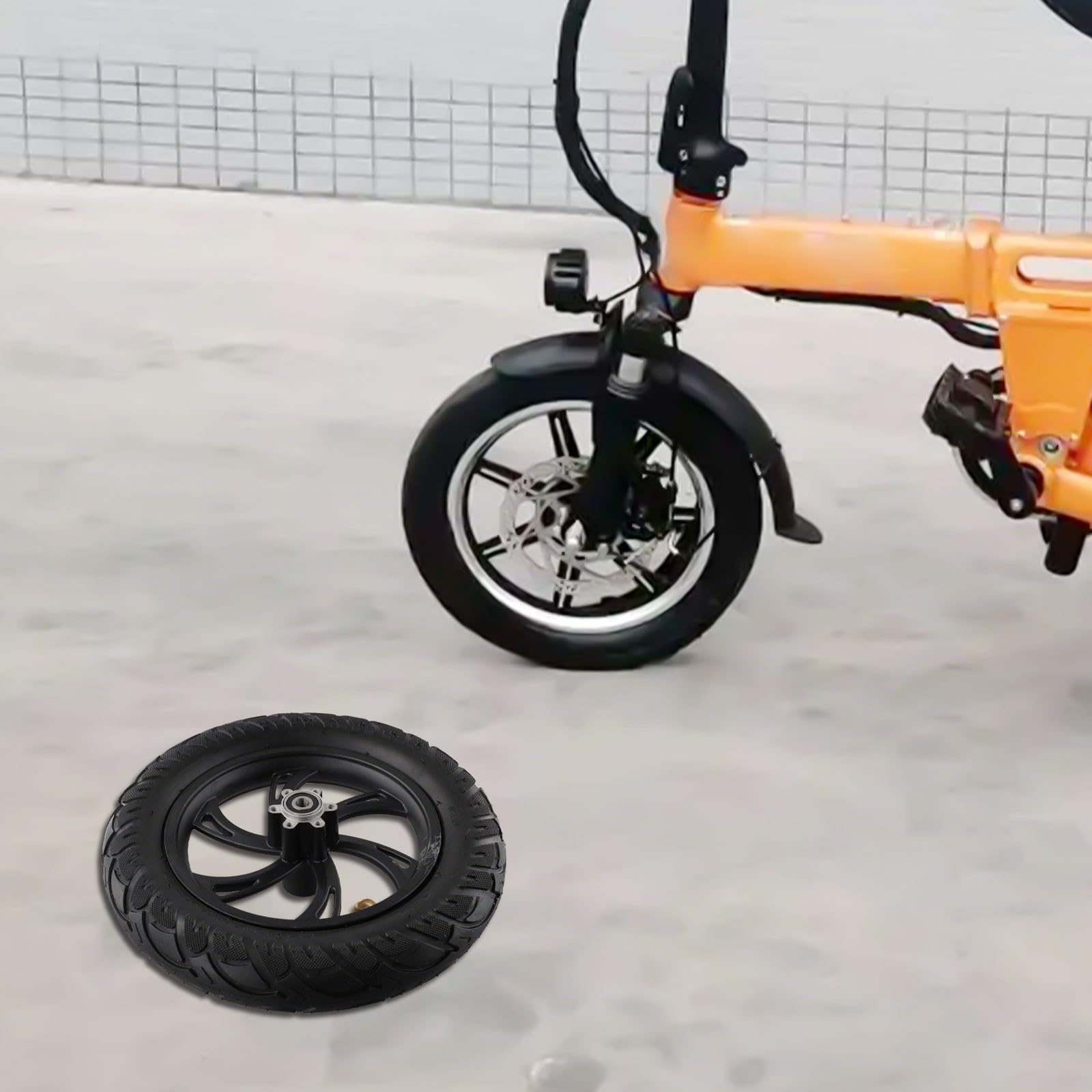 1 confezione da 12 1/2 x 2 1/4 pneumatici per scooter elettrico con freno a disco, ruota anteriore 62-203 in gomma e lega di alluminio mozzo per scooter elettrici pieghevoli uso privato terra nero