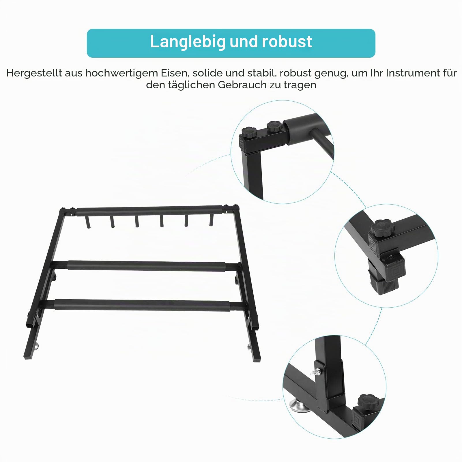Ejoyous Gitarrenständer 5 Halter, Gitarren Klappständer Rack, Tragbarer Aufbewahrungsorganisator Displaydekoration Geeignet für kustik, Bass, E-Gitarre