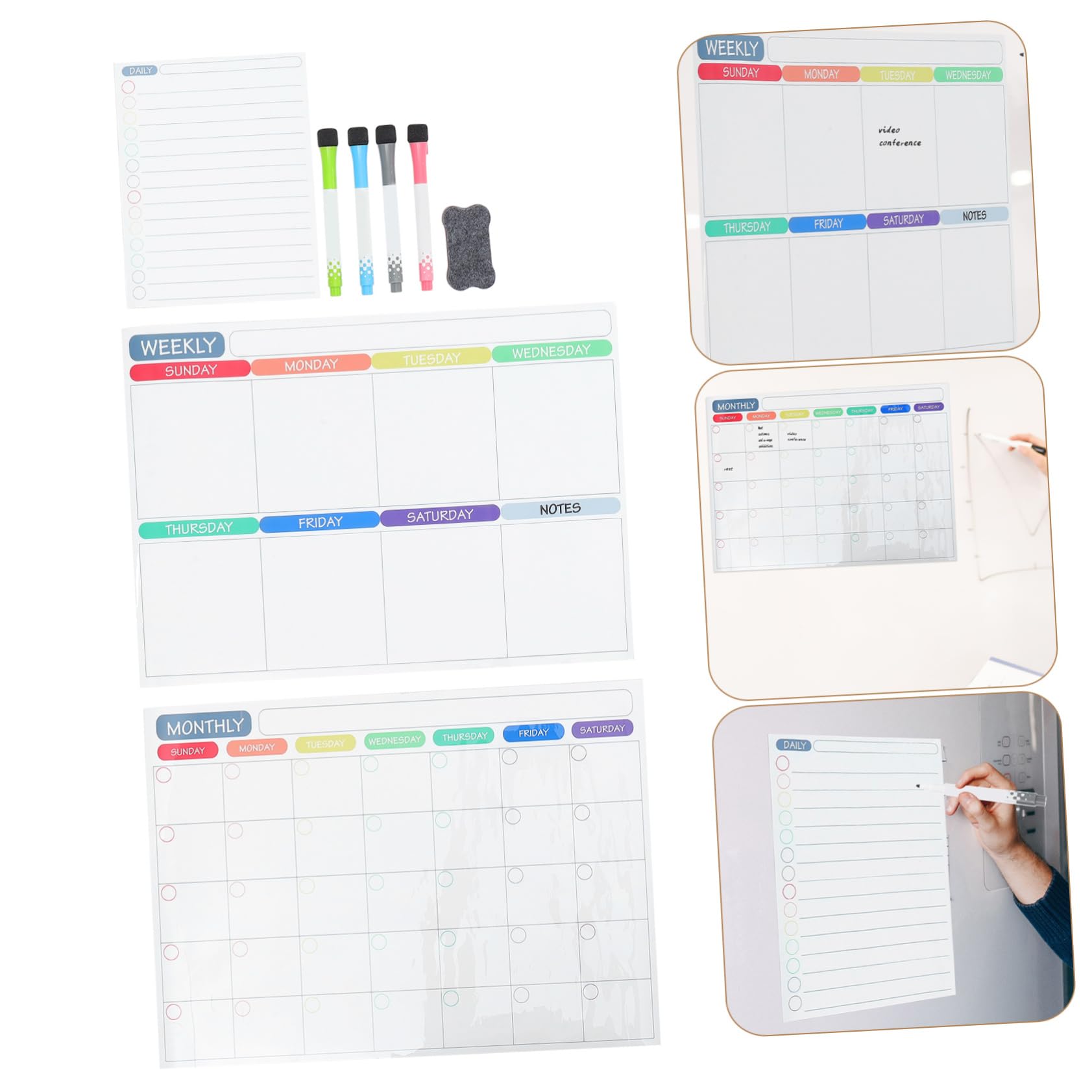 PLAFOPE Calendario Semanal Magnético para Escritorio y Pizarra de Escritura, Organizador para Planificar y Gestionar Tiempos en Oficina y Hogar