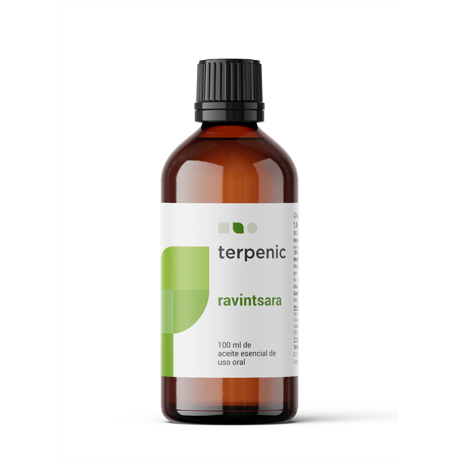 TERPENIC - Aceite Esencial de Ravintsara (Cinnamomum camphora) - 100 ml - Uso Oral – Formato profesional de alto rendimiento