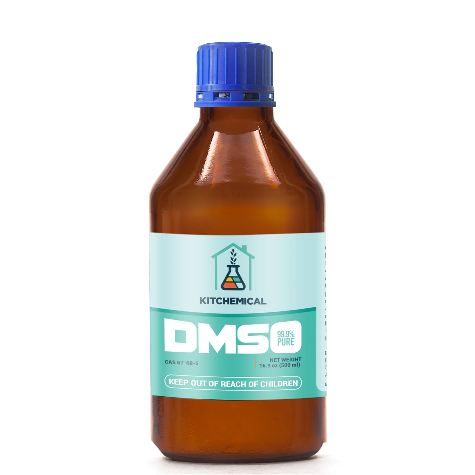 KITCHEMICAL 99.9% Pure DMSO in a Glass Bottle, Pure Liquid Dimethyl Sulfoxide 16.9 OZ, Non-Diluted, Low Odor