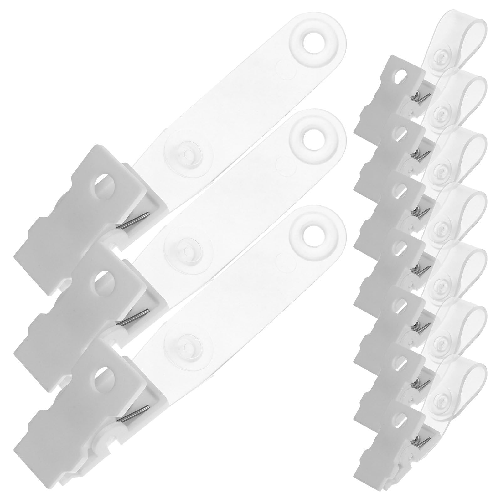 100 Clips Porta Badge in Plastica Pvc Bianco per Badge e Cartellini Identificativi, Multiuso e Portatili, Design Semplice e Delicato, Confezione da 100 Pezzi