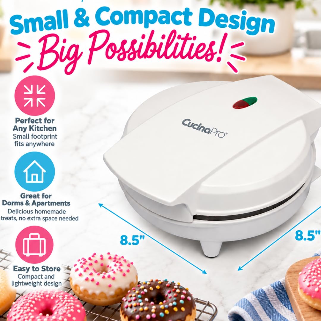 Mini Donut Maker - Bake 7 Donuts Fast! -6