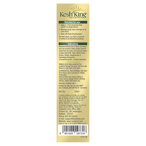 Miniatura 6 de KESH KING Aceite ayurvédico para el cabello, aceite de hierbas con bhringraj y amla, mejora el crecimiento del cabello, reduce la caída del cabello,