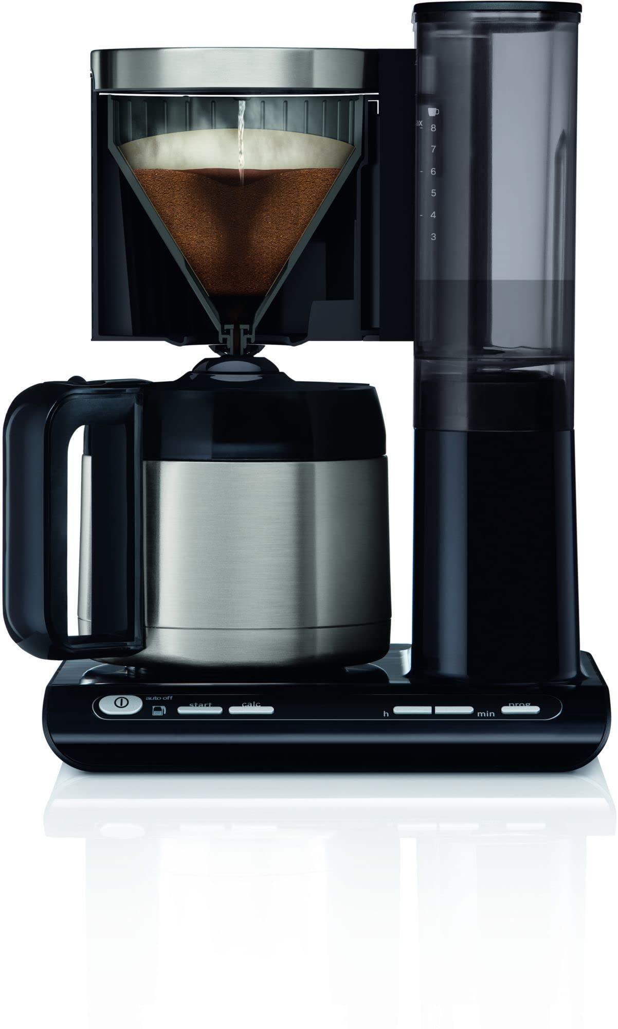 Bosch Styline TKA8A683 przelewowy ekspres do kawy, czujnik aromatu, dzbanek termiczny ze stali nierdzewnej 1,1 l, na 8-12 filiżanek, automatyczne wyłączanie, system odkamieniania, blokada kapania,
