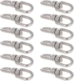 MroMax M5 Swivel Eye Double Ended Round Rotating Hoist Ring, 13/64 in Stainless Shackle Connector Bolts Eye to Eye 10pcs