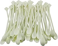 Vista 1 de AXLIZER Cuchara de café, 100 unidades, 5.1 in5.1 pulgadas, mini cucharas desechables para té y azúcar, agitadores de plástico de grado alimenticio