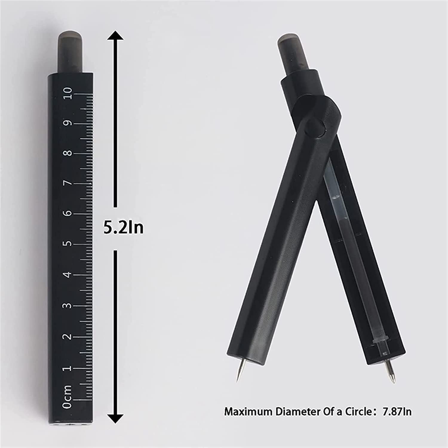 AKAZI Kompass-Set Multifunktionaler 4-in-1-professioneller Zeichenkompass mit löschbarem Stift, Lineal, Radiergummi für Geometrie, Zeichnen, Mathe-Ingenieur, Studenten, Geometrie-Set