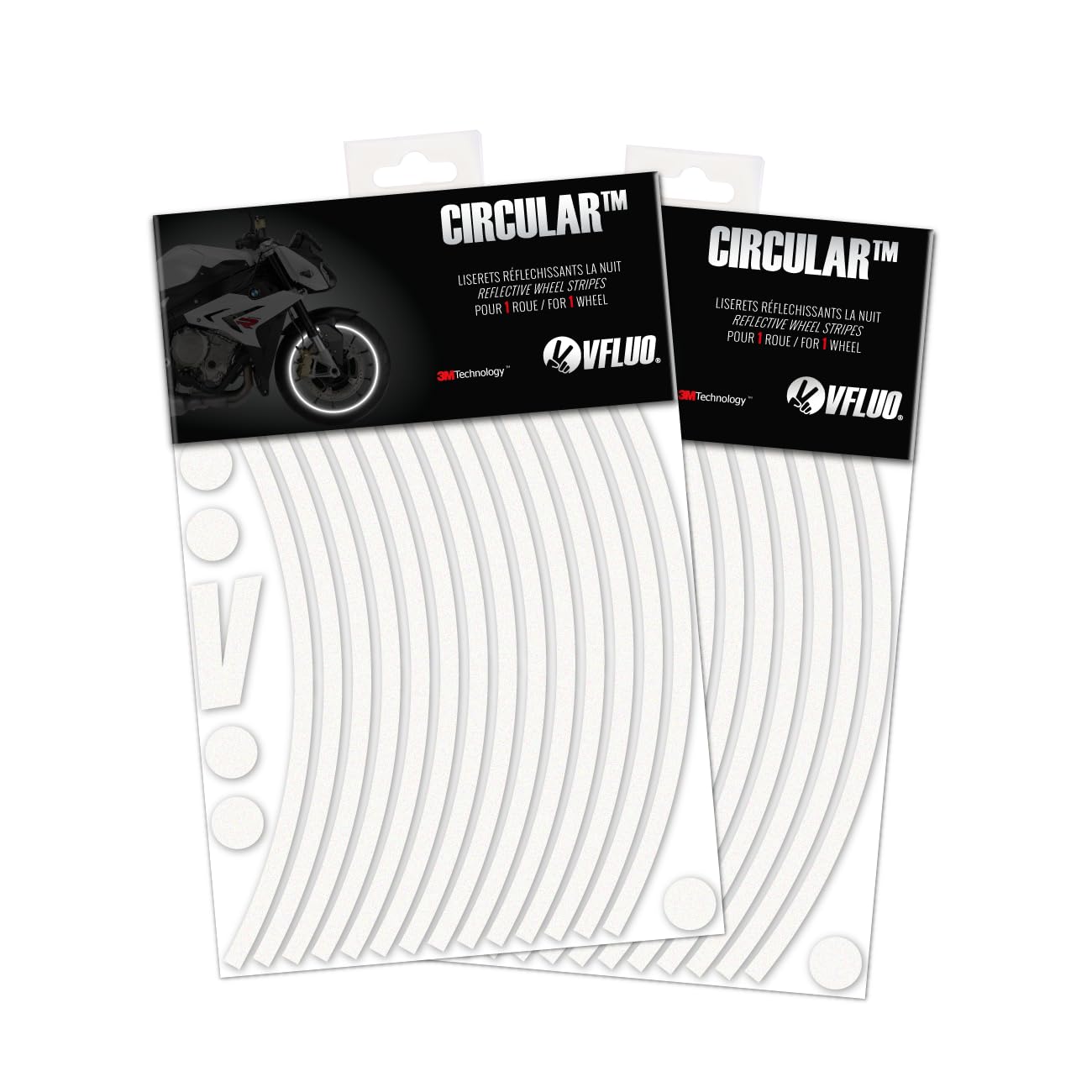 VFLUO - Kit Pegatinas Llantas de Moto Reflectantes, Autoadhesivas para 1 Rueda, 3M Technology™ - Gran Visibilidad Lateral - Discreto y diseño - Fácil colocación — view 40