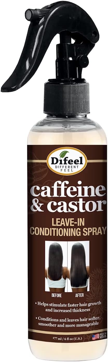 Difeel Caffeine & Castor Leave-in Conditioning Spray 6 oz.