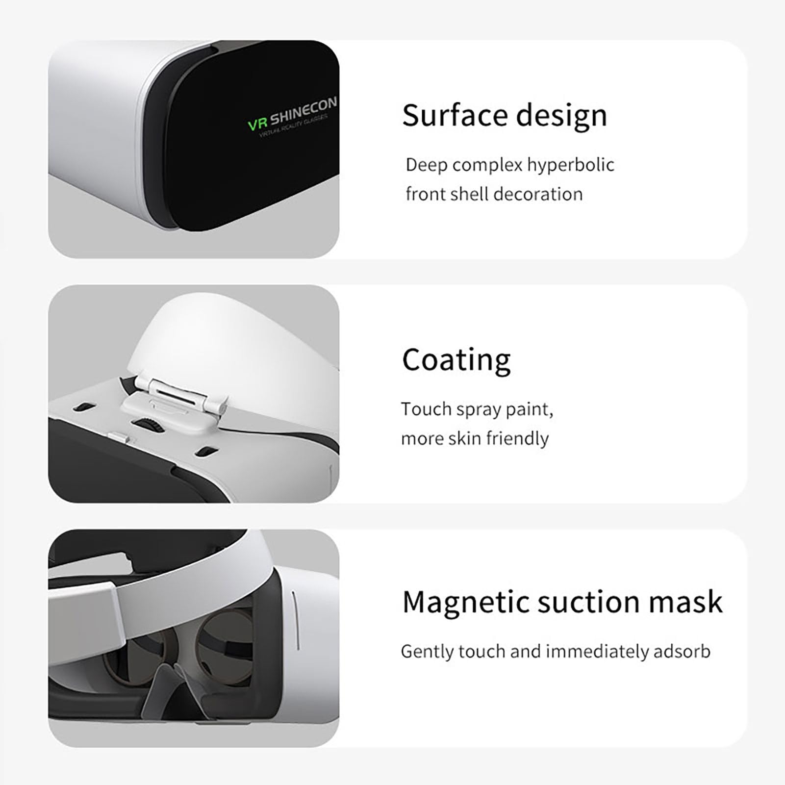 Visore VR Telefono Controller, Occhiali VR 3D TV, Film E Videogiochi, Virtual Reality Headset per iPhone/Android Phone Compatibile 4.7-7.1 Pollici(B03)