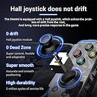 Vista 5 de FINGEREVO D6 Mini controlador móvil para juegos iOS Android PC, BT5.3 y USB-C Streaming Gamepad retráctil para teléfonos Pads N-S transparente