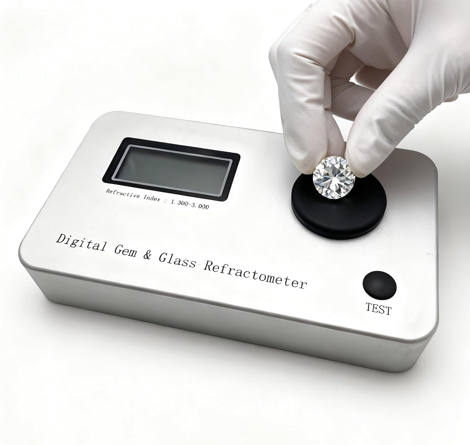 Diamond Gemstone Tester Lab Refractometers, Refractive Index 1.300-3.000, High Accuracy 0.001 Jewelry Diamond Tester, for Identifying Diamonds/Moissanites and Common Colored Gemstones