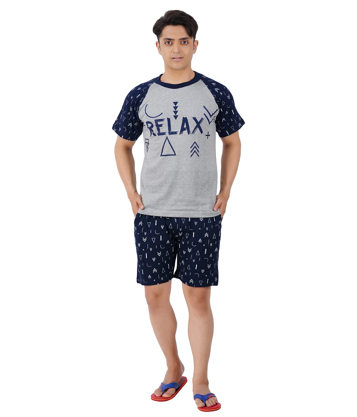 gokul fashion Men's Relaxed T-Shirt and Shorts, Casual T-Shirt and Shorts, Normal Wear Soft T-Shirt and Shorts for Mens-picture-23