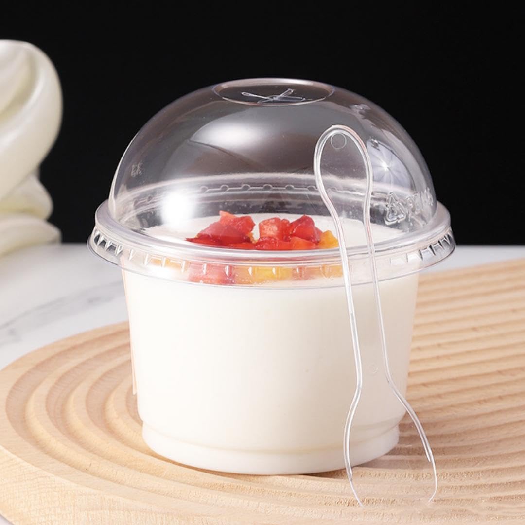 Amazon.co.jp: デザートカップ アイスクリームカップ 蓋付き プリン