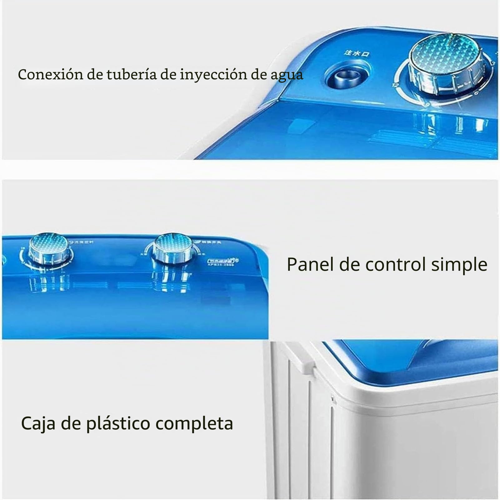 Lavadora Portátil de Carga Superior Compacta 7KG con Programación de Lavado y Deshidratación, Limpieza Profunda