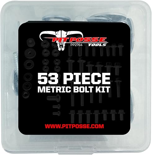 Miniatura 4 de Pit Posse PP2764 - Kit de pernos métricos para motocicleta, cuatrimoto, 53 piezas, compatible con Honda, Yamaha, Kawasaki y Suzuki, pernos