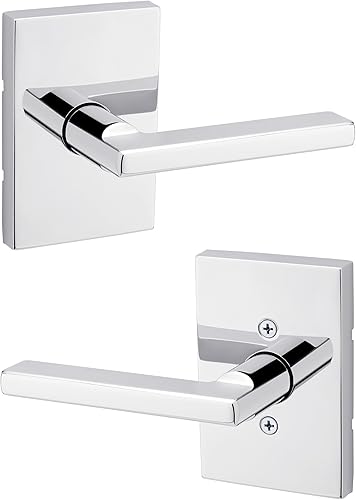 Vista 53 de Kwikset Halifax - Manija interior de paso, palanca para puertas de clóset y pasillo, manija reversible sin seguro, en acabado negro mate, con Mate