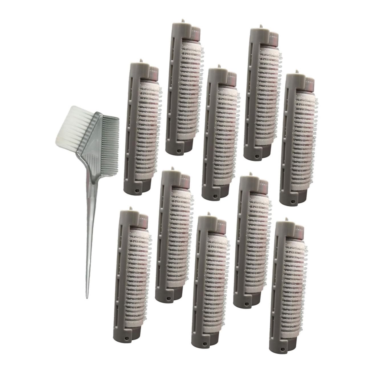 Clips De Raíz Clips De Cabello Rulos Peluquero Rulos Calientes Felpa Rodillo De Flequillo Clip De Volumen De Cabello Abdominales Grey 10 Piezas X 4