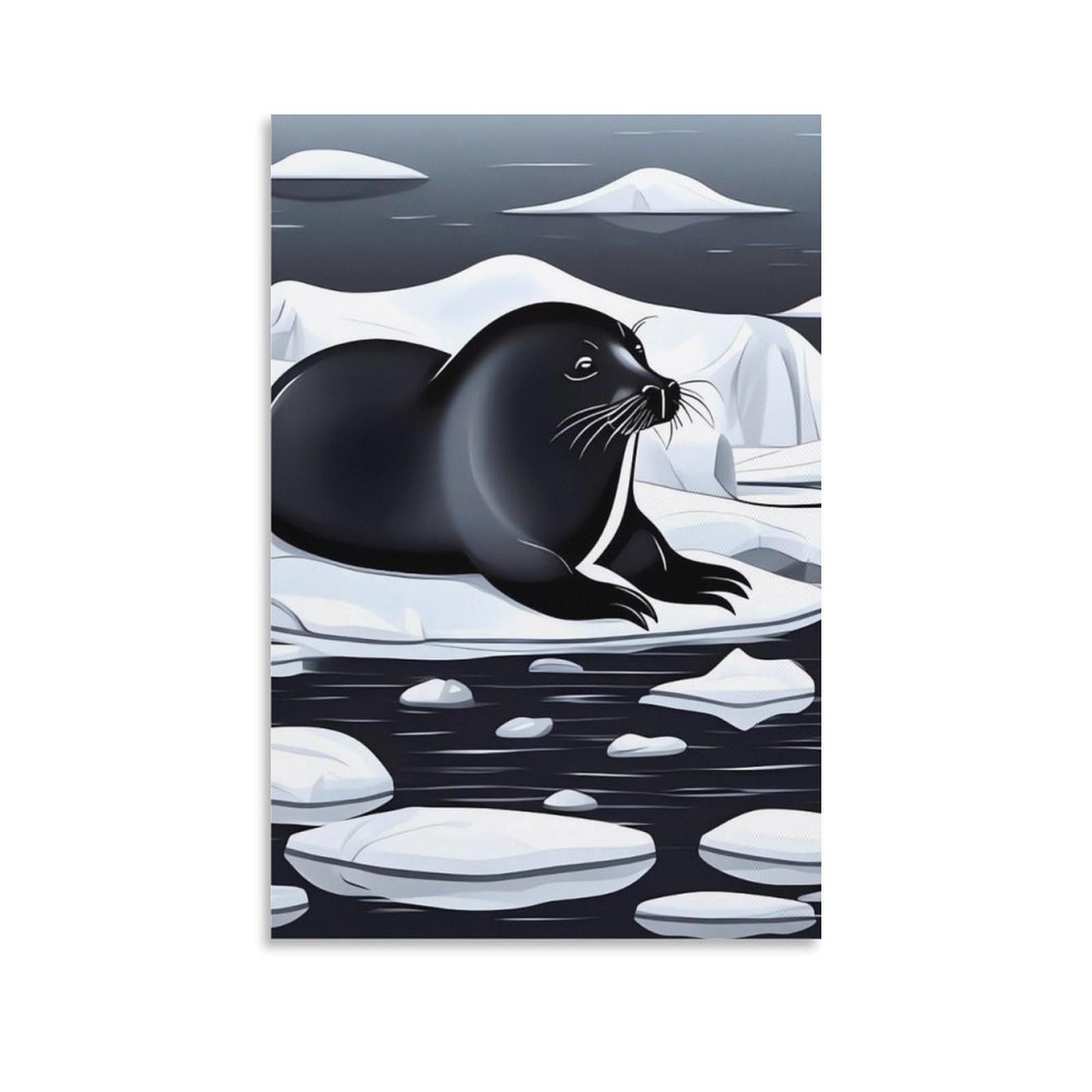 Tableau moderne sur toile de qualité premium phoques sur glace - 8