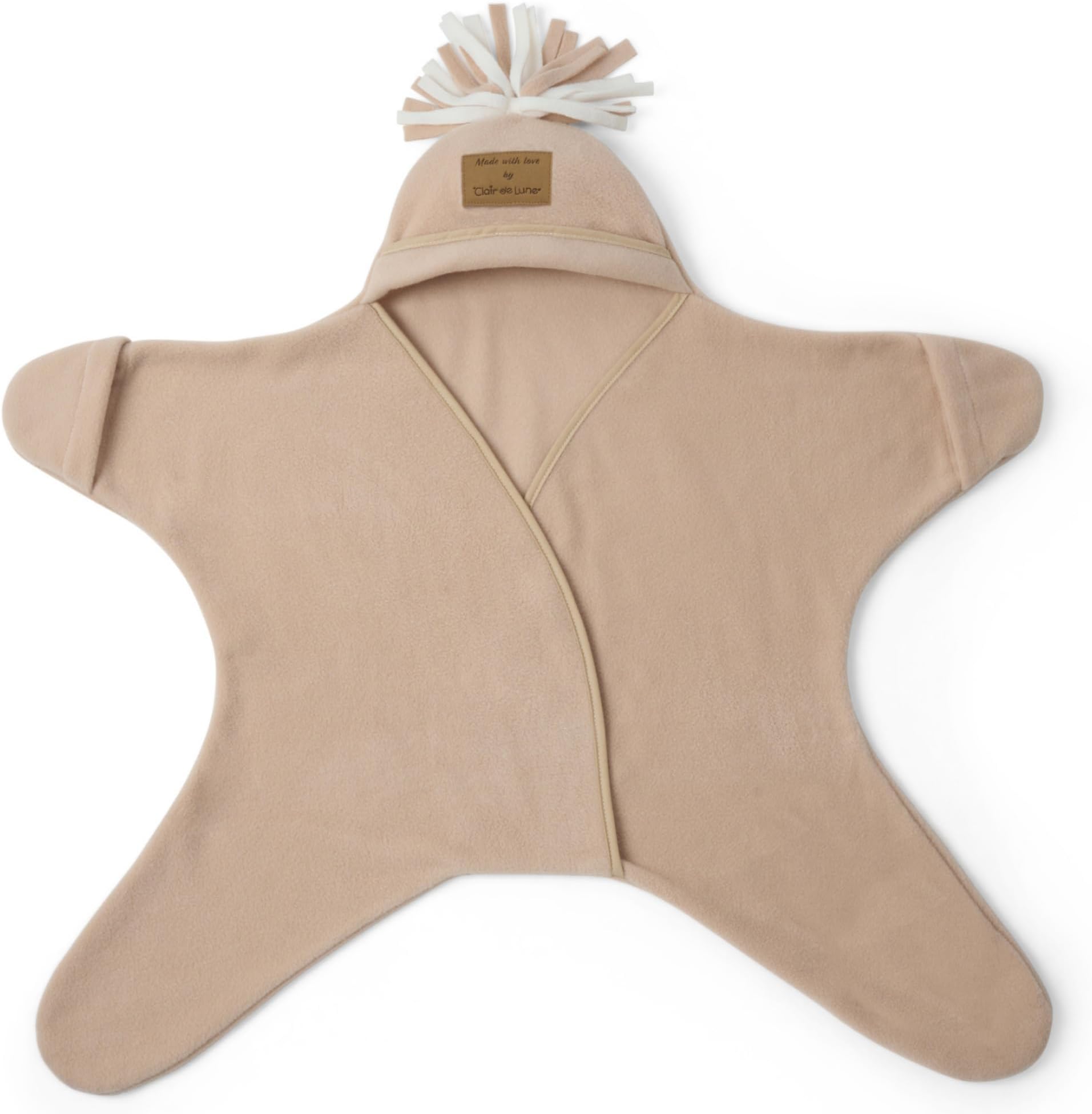Clair de Lune Star Fleece Baby Wrap Blanket 0-6 Months (Oatmeal)