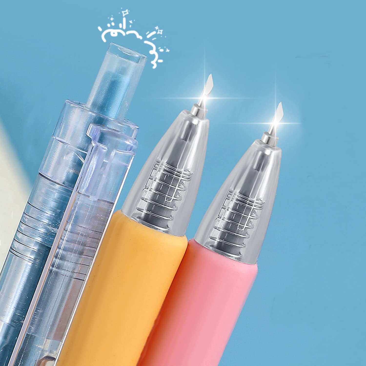 Pack 12 Retractable Hobby Knife, Precision Craft Cutting Tools with Silicon Grip Work As A Pen, Thin Blade for Art Paper Scrapbook : Arts, Crafts & Sewing