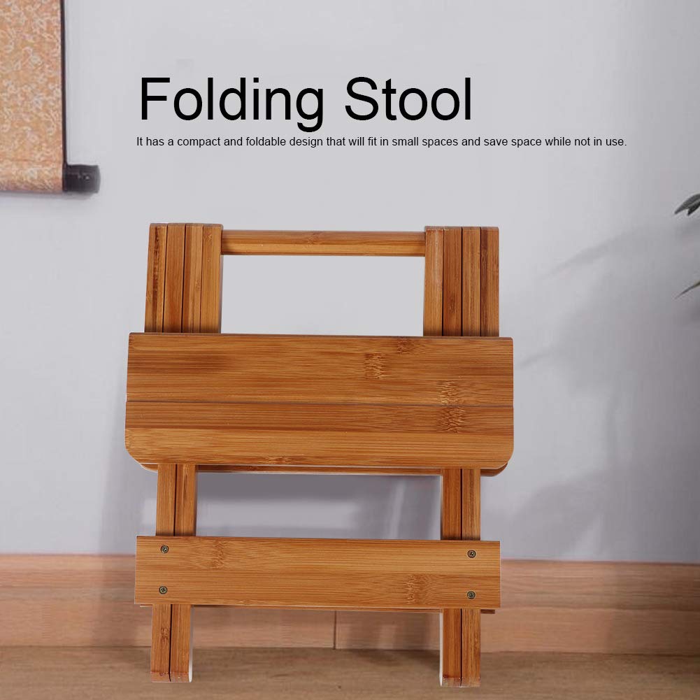 Amazon.com: Natudeco Foldable Bamboo Stool Outdoor Camping Stool 