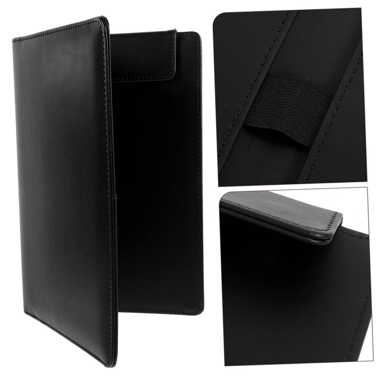 Magnetische Klemmbretter mit Clips Schwarz aus Pu A5 2 Stück | Wiederverwendbar, für Rechnungen und Menüs, Tragbar, Bürobedarf, Passende Halterung