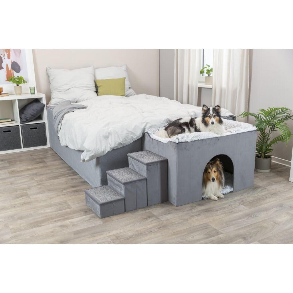 TRIXIE Höhle Harvey mit Treppe - grau/weiß-schwarz 154 × 60 × 60 cm