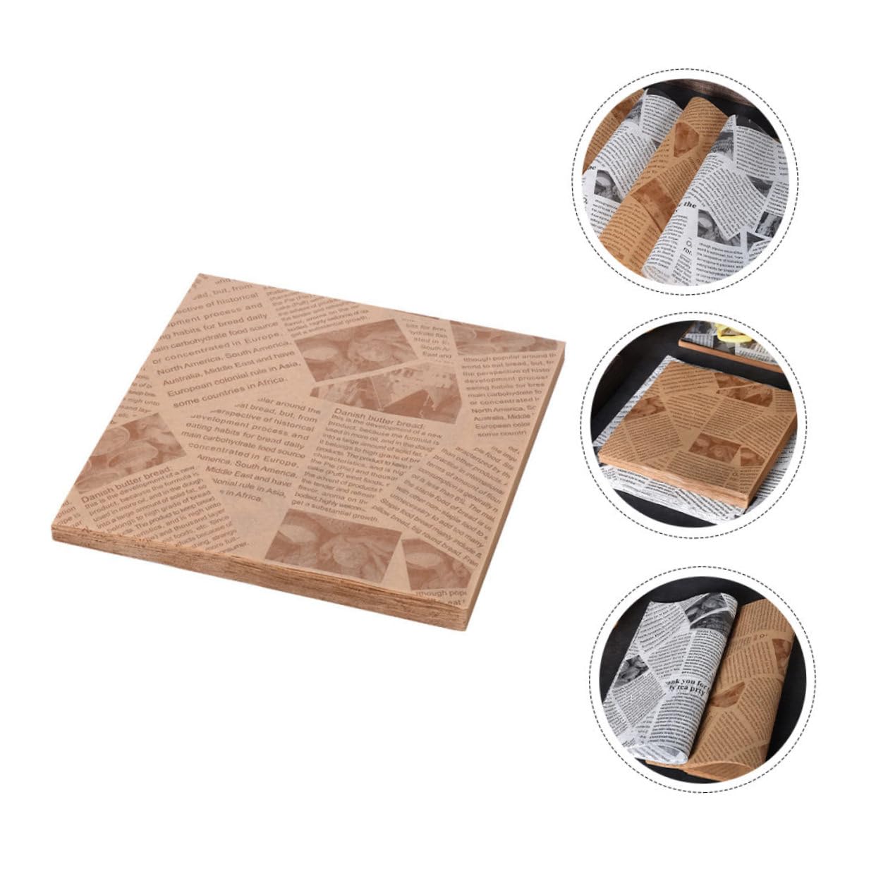 Papier Cuisson 500 Pièces en Pâte de Bois, Séparation D’huile