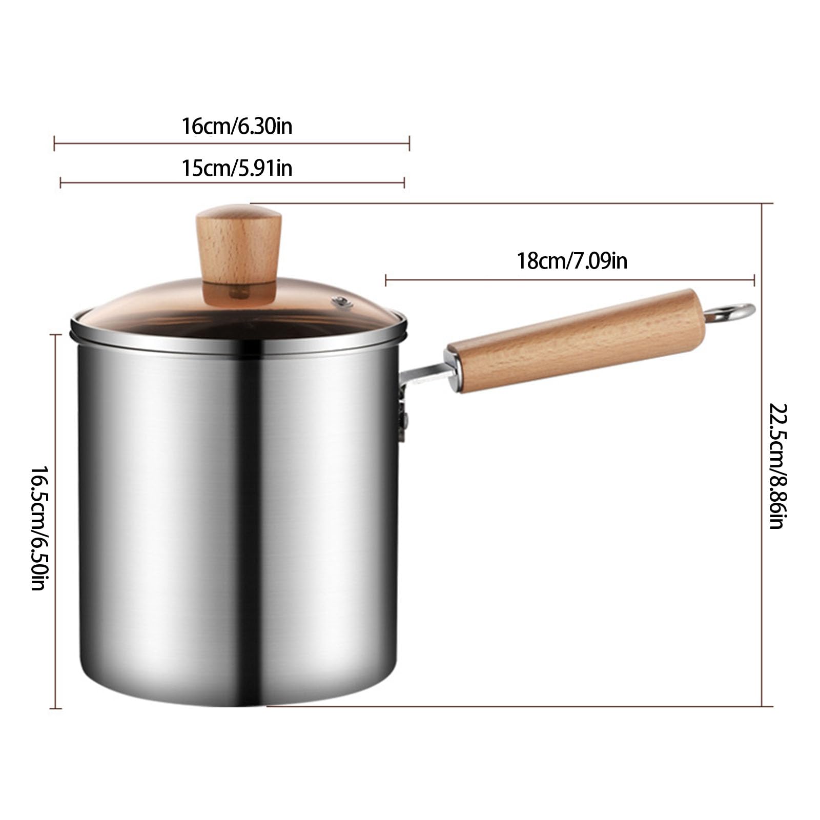 Sartén profesional pequeña profunda con cesta coladora, herramientas de cocina, freidoras de acero inoxidable, utensilios de cocina, freidora de aceite compacta con cesta de filtro