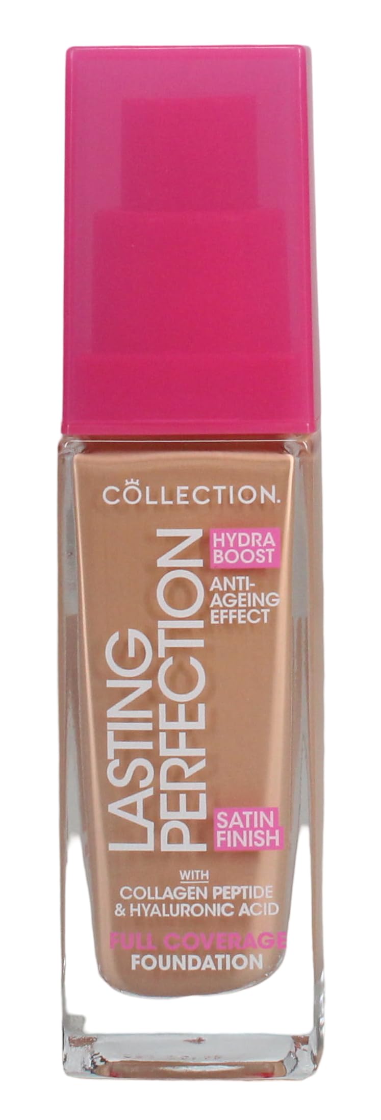 Collection Cosmetics Lasting Perfection Satin Foundation, Full Coverage, with Hyaluronic Acid, 10W Buttermilk Warm 27ml