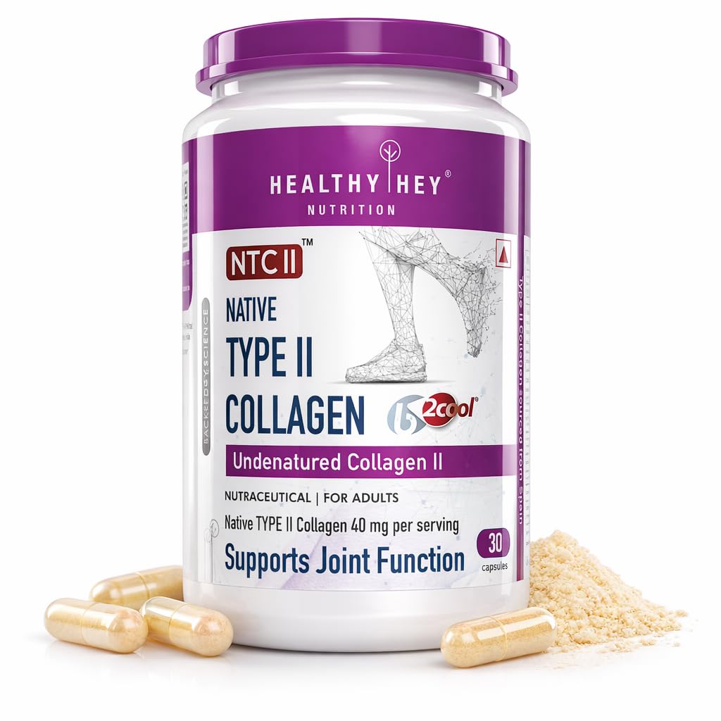 HealthyHey Nutrition NTC II Type 2 Collagen, Supports Cartilage and Joints, Pack of 30 Capsules