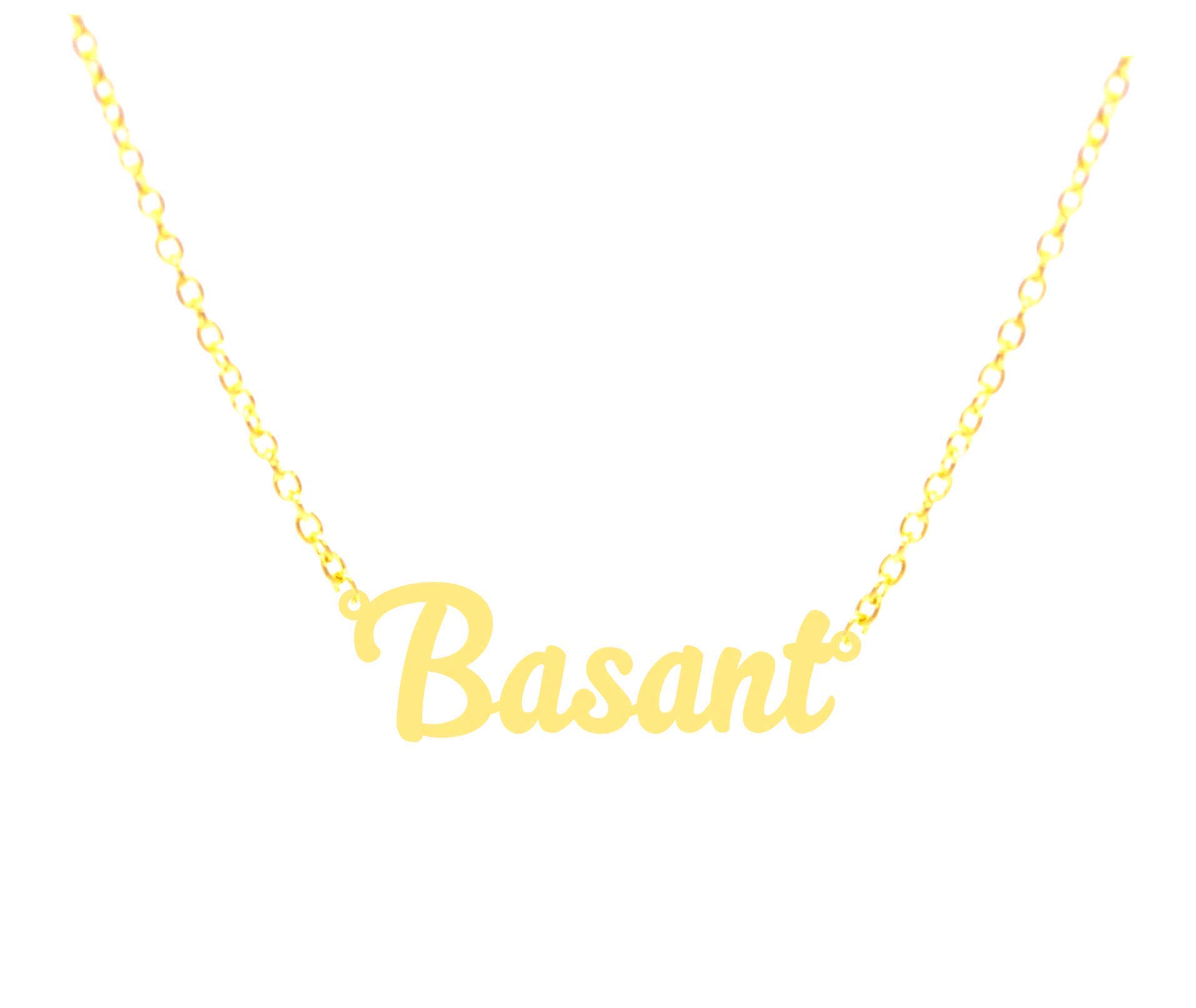 papeyone 21K Gold Plated Necklace With Name Basant