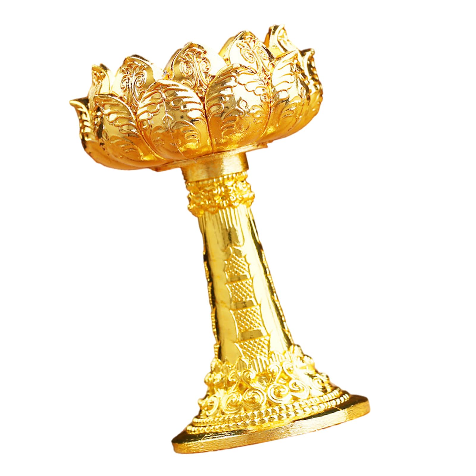 TFAOYS Butter Lamp Holder Coppers Candlestick Holder Iron Lamp Lotuss Buddhas Base Metal Candlestick