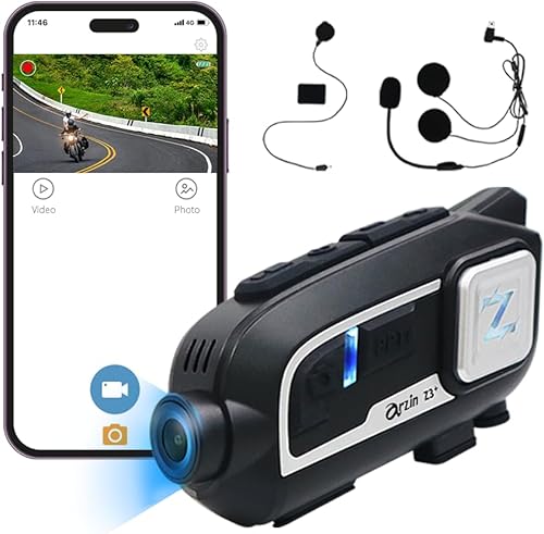Z3+ - Auriculares Bluetooth para casco de motocicleta con cámara de salpicadero e intercomunicador, 2K30FPS, 1080P60FPS, mejor calidad de video,