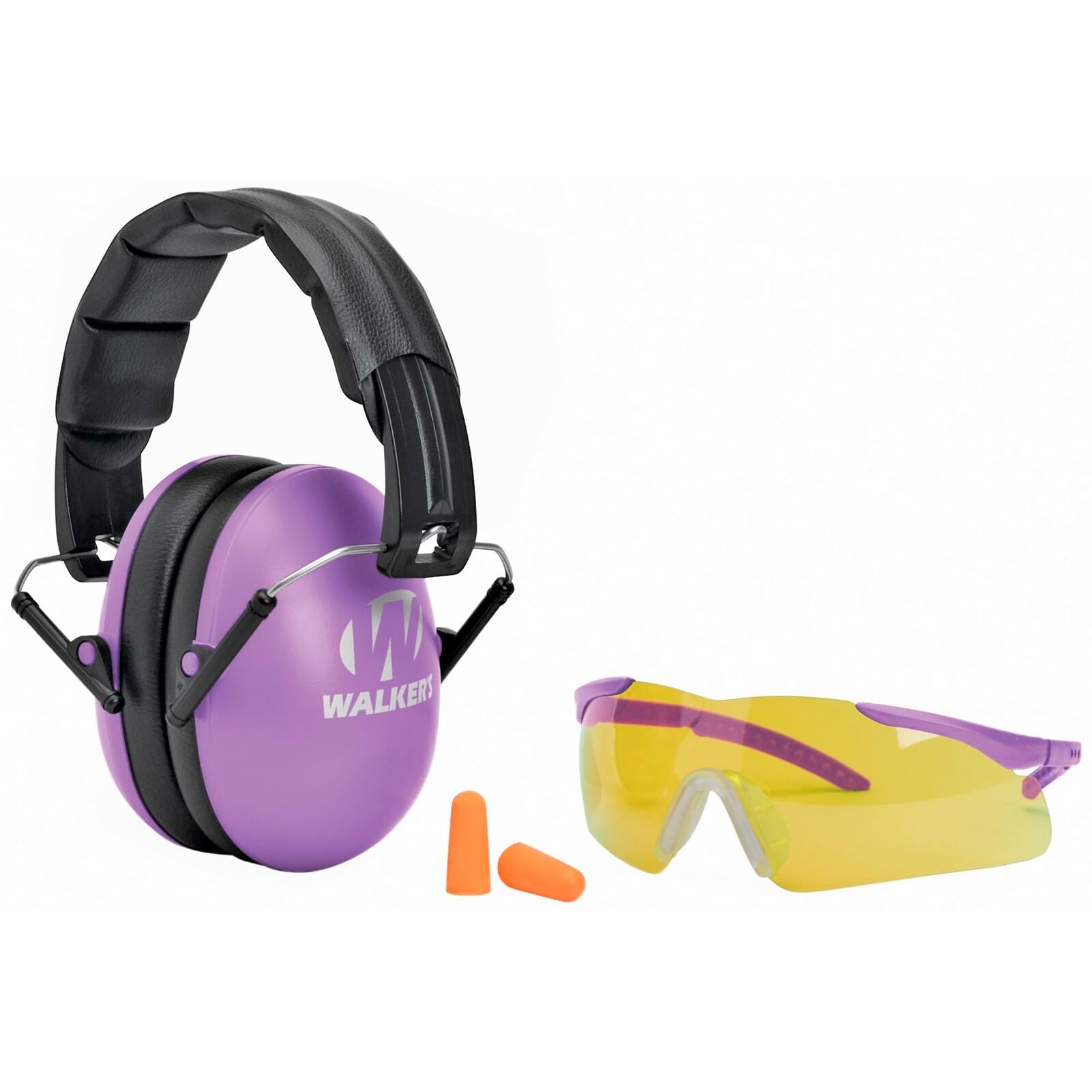 WALKER'S Youth & Women's Shooting Low Profile Folding Padded Headband Adjustable Hearing Protection Earmuffs