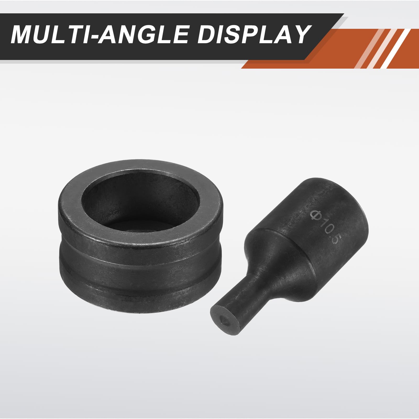 QUARKZMAN Punta Redonda de Vaso de Impacto, 10.5mm Matriz Hidráulica Adaptador 40Cr Acero Troquel Hidráulico para Carraca Perforar Punzonar para CH70 Eléctrica Perforación Máquina, Negro